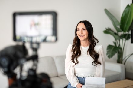 Langley personal health coach candid branding portrait in private home behind the scenes